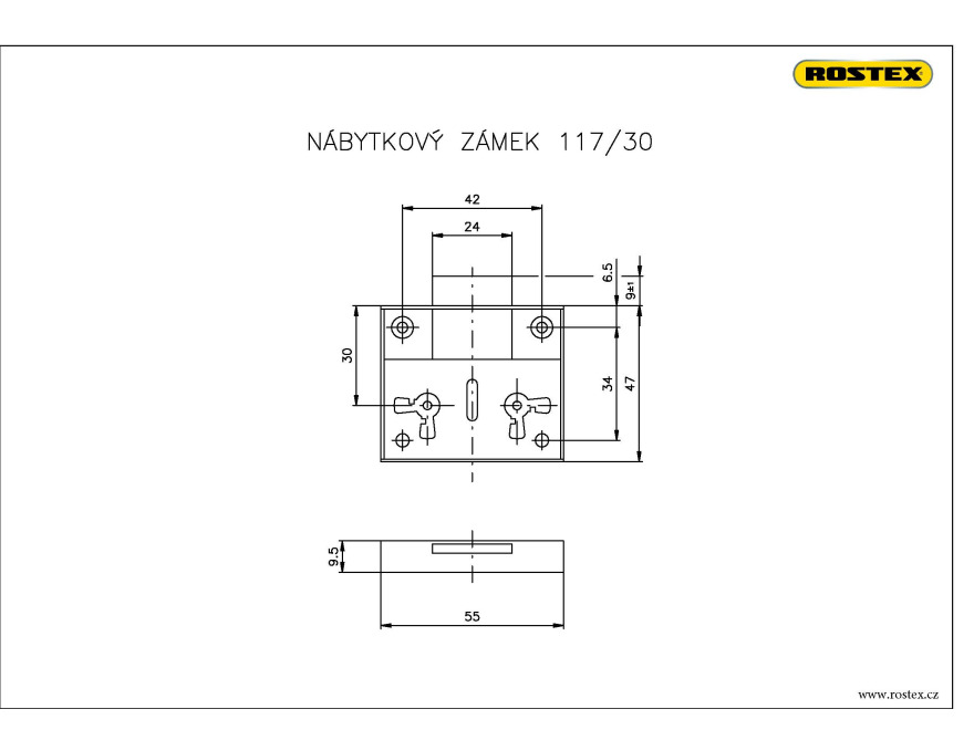 Zámek nábytkový 117/30