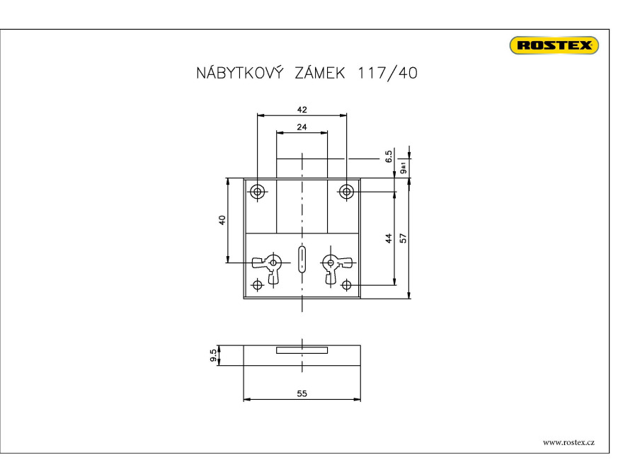 Zámek nábytkový 117/40
