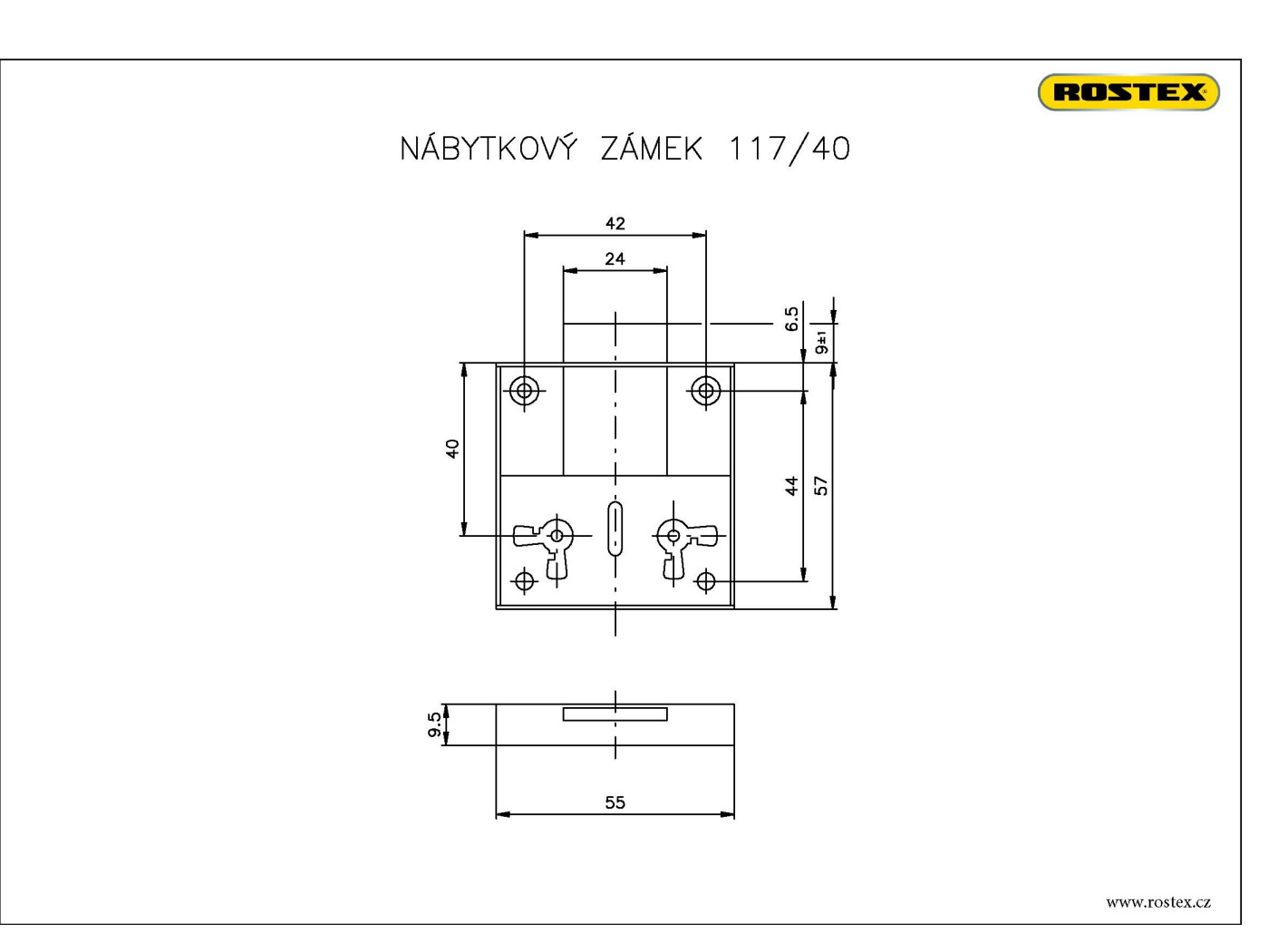 Zámek nábytkový 117/40
